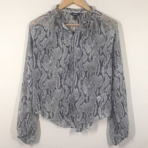 Express sheer snakeskin blouse